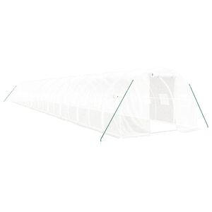 vidaXL Serre avec cadre en acier blanc 60 m&sup2; 20x3x2 m