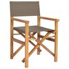 vidaXL Chaise de directeur Marron et taupe Bois de teck massif