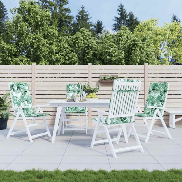 vidaXL Coussins de chaise &agrave; dossier haut lot de 4 mod&egrave;le de feuille