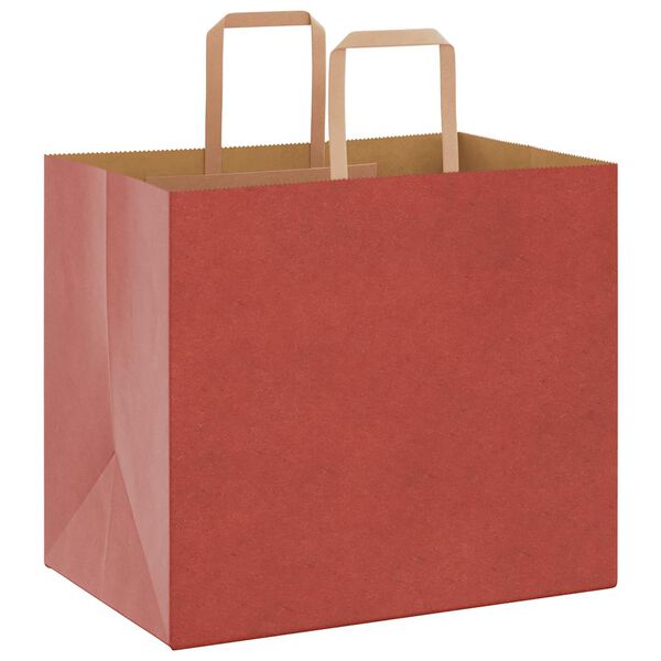 vidaXL Sacs en papier 50 pcs avec poign&eacute;es rouge 32x22x28 cm