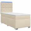 vidaXL Lit boxspring avec matelas Cr&egrave;me 80 x 200 cm Tissu