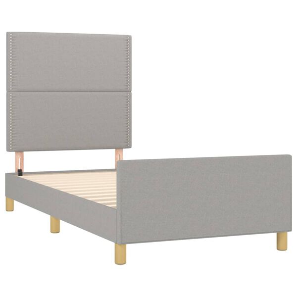 vidaXL Cadre de lit sans matelas gris clair 90x190 cm tissu