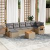 vidaXL Salon de jardin avec coussins 8 pcs beige r&eacute;sine tress&eacute;e