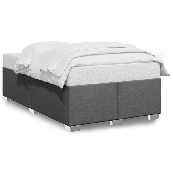 vidaXL Cadre de lit sans matelas gris foncé 120x200 cm tissu