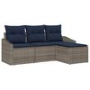 vidaXL Ensemble de Canap&eacute;s avec coussin 4 pcs Gris et marine polyrotin