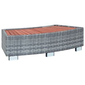 vidaXL Marche de spa Gris R&eacute;sine tress&eacute;e 92 x 45 x 25 cm