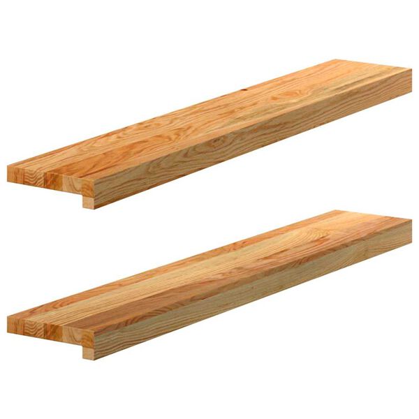 vidaXL Appuis de fenêtre 2 pcs marron clair bois de chêne massif