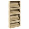 vidaXL Meuble &agrave; chaussures 4 &eacute;tag&egrave;res avec miroir 63x17x134 cm Ch&ecirc;ne