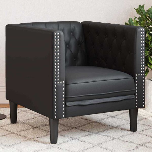 vidaXL Canap&eacute; Noir 74,5 x 71 x 70,5 cm PVC