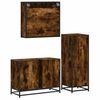 vidaXL Ensemble de meubles de salle de bain 3 pcs Ch&ecirc;ne fum&eacute;