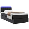 vidaXL Lit avec rangement et LED Noir 90 x 190 cm Cuir synth&eacute;tique
