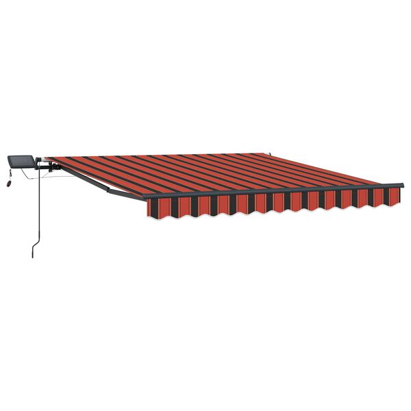 vidaXL Auvent manuel r&eacute;tractable avec LED 300x250 cm Orange et marron