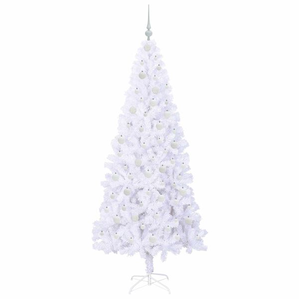 vidaXL Sapin de No&euml;l artificiel avec 300 LED Blanc 210 cm PVC et Acier