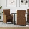 vidaXL Chaises de Salle &agrave; Manger avec Roues 2 pcs Marron Simili daim