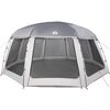 vidaXL Tente piscine toit amovible parois maille gris 690x690 cm