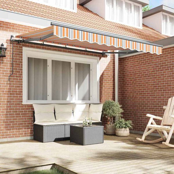 vidaXL Auvent R&eacute;tractable Multicolore 350 x 200 cm tissu