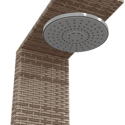 vidaXL Douche d'extérieur gris 100x100x241,5 cm poly rotin bois acacia