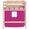 vidaXL Lit mezzanine enfants avec rideaux sans matelas rose 90x190 cm