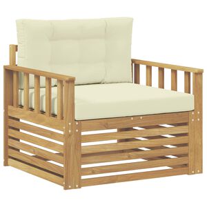 vidaXL Canap&eacute; d&rsquo;ext&eacute;rieur Polyester Blanc et cr&egrave;me