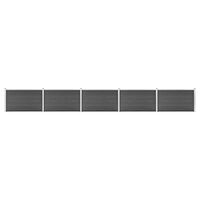 vidaXL Ensemble de panneau de clôture WPC 872x105 cm Noir