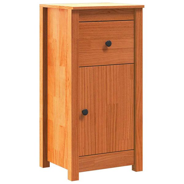 vidaXL Buffet avec tiroir Brun cire 39 x 34,5 x 80 cm Pin massif