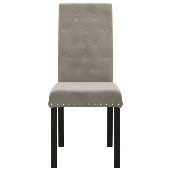 vidaXL Chaises &agrave; manger lot de 4 gris clair velours