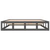 vidaXL Cadre de lit sans matelas gris 135x190 cm bois massif