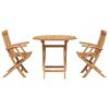 vidaXL Ensemble de salle &agrave; manger pour jardin 3 pcs Marron