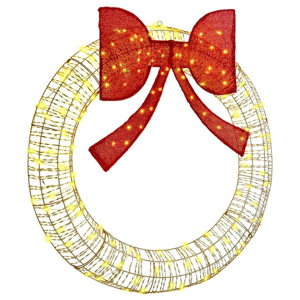 vidaXL Couronne avec 150 LED Blanc chaud 121 x 121 x 10 cm PET