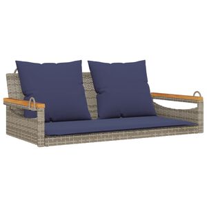 vidaXL Balancelle avec coussins gris 109x62x40 cm r&eacute;sine tress&eacute;e