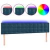 vidaXL T&ecirc;te de lit &agrave; LED Bleu fonc&eacute; 160x5x78/88 cm Velours