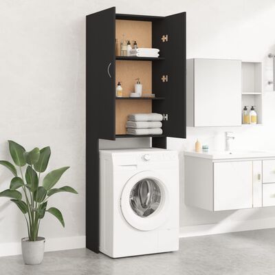 vidaXL Meuble pour machine à laver Noir 64x25,5x190 cm