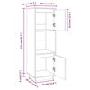 vidaXL Buffet haut Blanc 38x35x117 cm Bois massif de pin