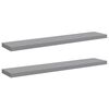 vidaXL &Eacute;tag&egrave;res murales flottantes 2 pcs gris 120x23,5x3,8 cm MDF