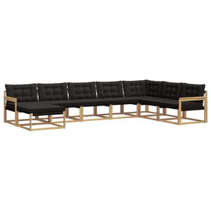 vidaXL Ensemble de canap&eacute;s d'ext&eacute;rieur 8 pc Blanc et noir