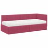 vidaXL Cadre de lit d'angle avec matelas 2 pcs Vert Velours