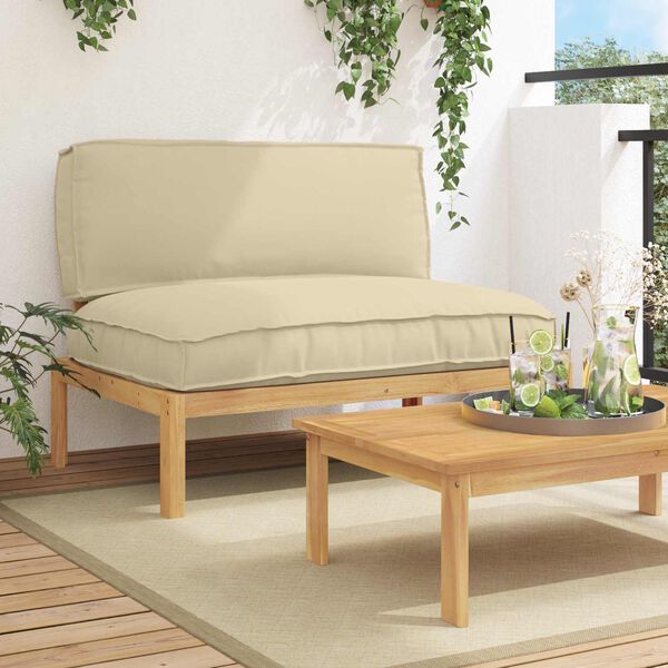vidaXL Ensemble de Canap&eacute;s Beige 120 x 92 x 69 cm Bois d'Acacia Massif