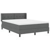 vidaXL Lit &agrave; ressorts avec matelas Gris fonc&eacute; 190 x 140 cm tissu