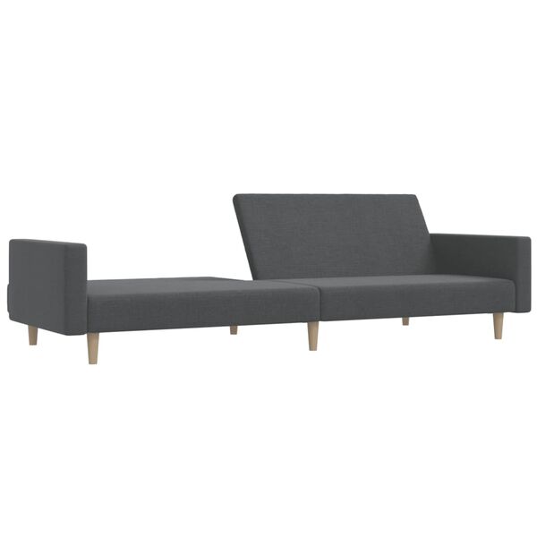 vidaXL Canap&eacute;-lit &agrave; 2 places gris clair tissu