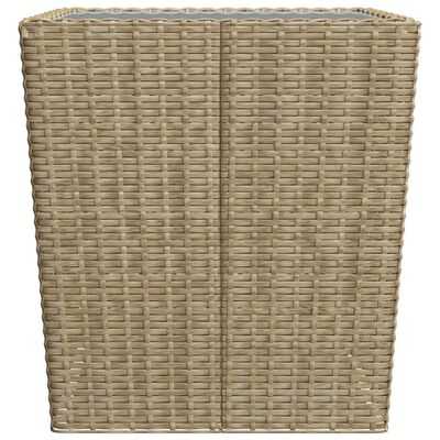 vidaXL Ensemble de bistro 3 pcs Résine tressée et verre trempé Beige