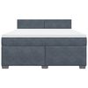 vidaXL Sommier &agrave; lattes de lit et matelas Gris fonc&eacute; 180x200cm Velours