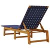 vidaXL Chaises longues lot de 2 bleu bois d'acacia solide et tissu