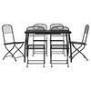 vidaXL Ensemble &agrave; manger de jardin 7 pcs anthracite m&eacute;tal maille
