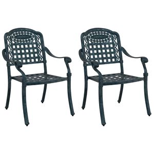 vidaXL Chaise de jardin 2 pc Vert Aluminium