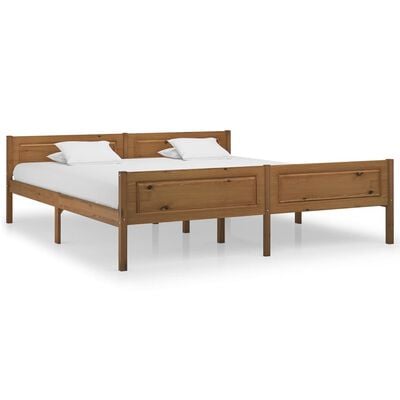 vidaXL Cadre de lit sans matelas pin massif marron miel 180x200 cm