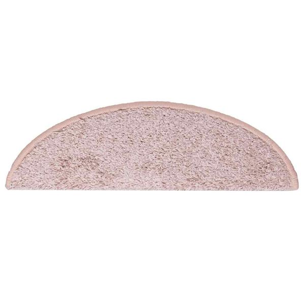 vidaXL Tapis d'escalier 30 pièces 56 x 17 x 3 cm Rose clair Demi-rond