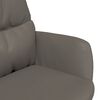 vidaXL Chaise de relaxation et tabouret Gris Cuir v&eacute;ritable/similicuir