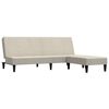 vidaXL Canap&eacute;-lit &agrave; 2 places avec tabouret Cr&egrave;me Tissu microfibre