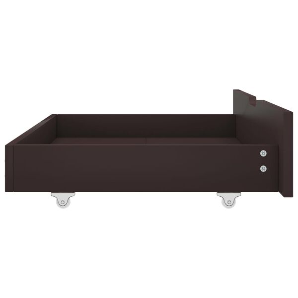 vidaXL Tiroirs de lit 2 pcs Marron fonc&eacute; Bois de pin massif