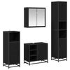 vidaXL Ensemble de mobilier de salle de bain 4 pc Ch&ecirc;ne noir